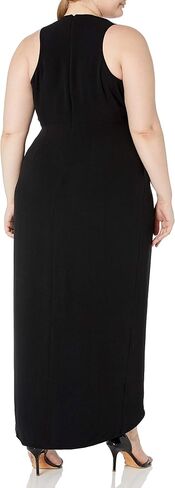 Dress the Population Women's Size Ariel Sleeveless Plunging Long Gown Wrap Dress Plus in Saudi Arabia