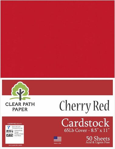 Clear Path Paper - Cherry Red Cardstock - 8.5 x 11 inch - 65Lb Cover - 50 Sheets in Saudi Arabia