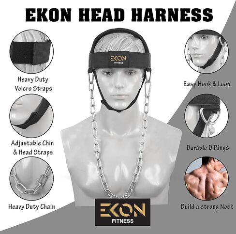 EKON الرقبة التدريب التمارين رئيس تسخير الفخاخ العضلات بناء رفع الأثقال الرقبة تسخير رفع الأثقال تجريب للملاكمة MMA قوية الرقبة العضلات بناء سلسلة الصلب in Saudi Arabia