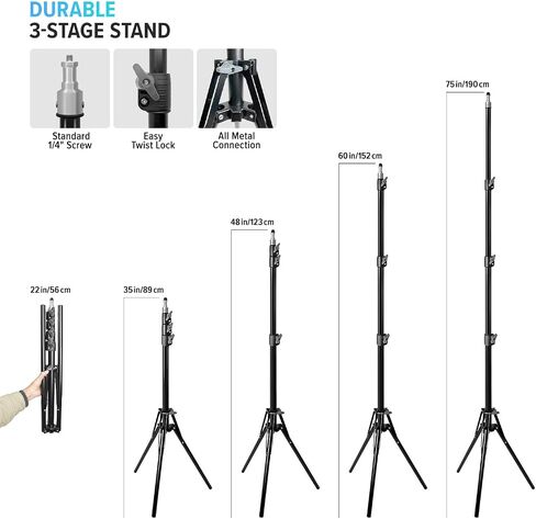 Julius Studio [عبوة واحدة] طقم إضاءة LED Softbox بقدرة 85 وات، صندوق ناعم مقاس 20 × 28 بوصة (عرض × ارتفاع) مع جهاز تحكم عن بعد، سطوع مفرط 6300 لومن، تحكم في الألوان 3200K-5500K، معدّل ناشر ضوء ناعم، JSAG747 in Saudi Arabia