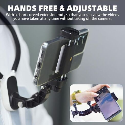 حامل الرقبة المغناطيسي Flymile متوافق مع GoPro Hero 12 11 10 9 OSMO Action 4 3 Insta360، حامل تثبيت سريع للقلادة مع مشبك هاتف لهواتف iPhone Android وملحقات POV VLOG in Kuwait