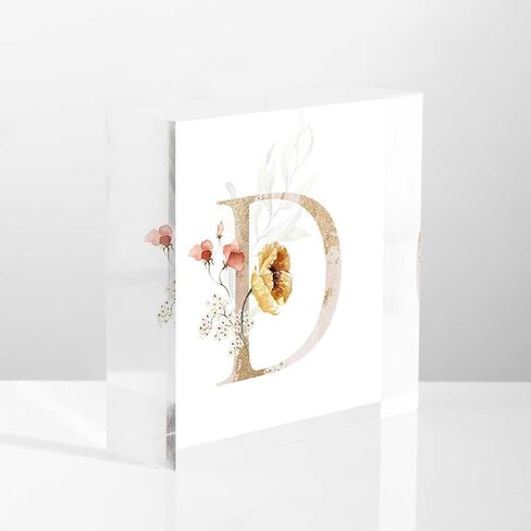 NOHSHE Thank You Gift Ideas Hand-Painted Vintage Flowers with Letter N Acrylic Desk Decor 4x4 Tabletop Wall Sign - Counselor Gifts for Women - Appreciation Gifts for Coworkers in Saudi Arabia