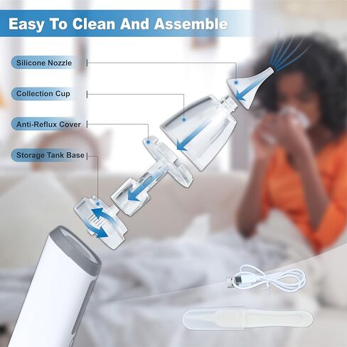 TopQuaFocus Nasal Aspirator for Adult & Baby Effective Nose Sucker for Quick Relief Ideal Nasal Suction for Babies and Toddlers 3 Silicone Tips Adjustable Suction Level - Lavage Care System in Kuwait