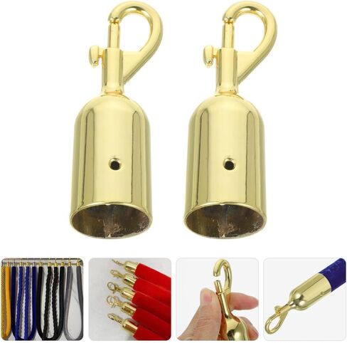 HOMSFOU حبل نهاية المفاجئة 2PCS حبل معدني نهاية سدادة الحبل نهاية كاب حبل نهاية السحابة جراد البحر مخلب المشبك حبل التجهيزات هوك الدرابزين حبل نهاية هوك الذهبي in Kuwait