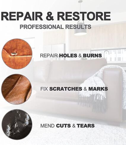 12 Colors Leather Repair Kit for Furniture, Vinyl Furniture Repair Kit for Car Seats, Jacket, Purse, Leather Shoes, Boat Seat (12 PCS SET) in Saudi Arabia