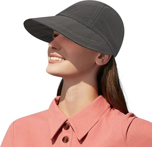 CLAPE Wide Brim Visor Hat Golf Visor Cap Packable Beach Hat Sun Protection Hat for Beach Garden Tennis Running Sunshade Hat in Saudi Arabia