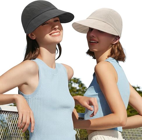 CLAPE Wide Brim Visor Hat Golf Visor Cap Packable Beach Hat Sun Protection Hat for Beach Garden Tennis Running Sunshade Hat in Saudi Arabia