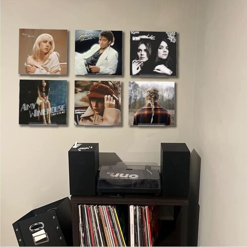 Clear Vinyl Record Shelf Wall Mount 8 Pack 7 Inch, Acrylic Vinyl Album Holder Display, CD shelf, Album Frame Organizer, Kids Bookshelf, Floating Wall Shelf in Home Office and Record Store in Saudi Arabia