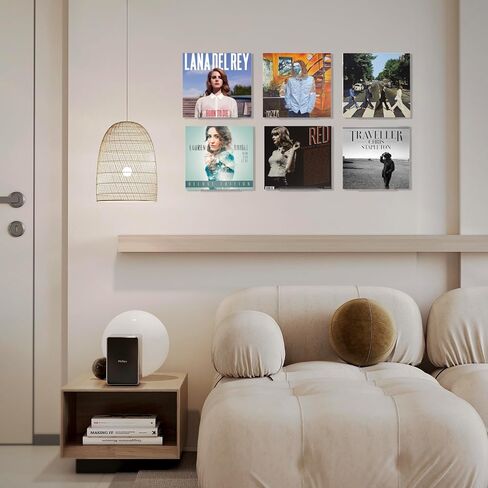 Clear Vinyl Record Shelf Wall Mount 8 Pack 7 Inch, Acrylic Vinyl Album Holder Display, CD shelf, Album Frame Organizer, Kids Bookshelf, Floating Wall Shelf in Home Office and Record Store in Saudi Arabia