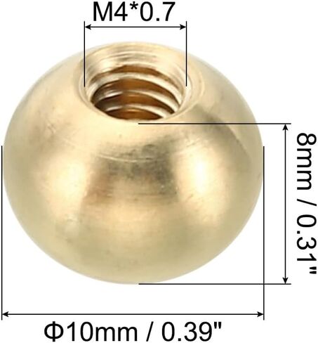PATIKIL M5x0.8 Thread Cap Nuts Knob, 20 Pack Brass Ball Lamp Decoration Screw Caps Nut Cover Nut for Furniture Lighting or DIY Project 10mm in Saudi Arabia