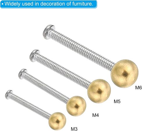 PATIKIL M5x0.8 Thread Cap Nuts Knob, 20 Pack Brass Ball Lamp Decoration Screw Caps Nut Cover Nut for Furniture Lighting or DIY Project 10mm in Saudi Arabia