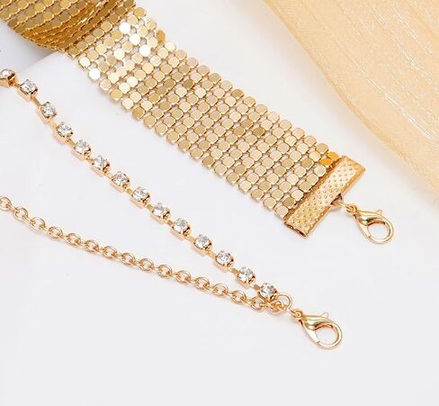 Wovanoo Rhinestone Choker Necklaces Long Layered Y Necklace for Women in Saudi Arabia