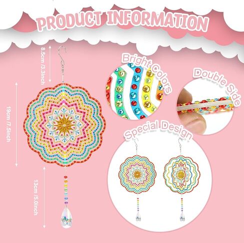 Liccyy جديد 3D شنق الماس الفن اللوحة الرياح الرنين Suncatcher مجموعات الملحقات للبالغين والأطفال المبتدئين، 5D الكريستال جوهرة الفن الطلاء Suncatcher حسب الرقم DIY هدية المنزل حديقة نافذة الديكور، الطيور in Saudi Arabia