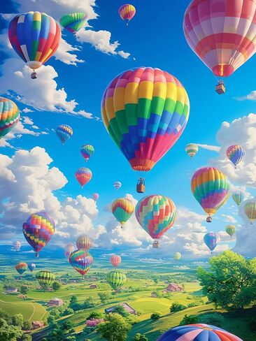 مجموعات الفن الماسي من Biishow للبالغين بالون - 30 × 40 سم ملحقات اللوحة الفنية الماسية ذات الحفر الكامل وحجر الراين المستديرة والتطريز على القماش، مثالية للحرف اليدوية وديكور جدار المنزل H10 in Kuwait