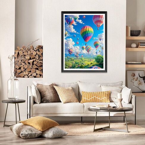 مجموعات الفن الماسي من Biishow للبالغين بالون - 30 × 40 سم ملحقات اللوحة الفنية الماسية ذات الحفر الكامل وحجر الراين المستديرة والتطريز على القماش، مثالية للحرف اليدوية وديكور جدار المنزل H10 in Kuwait