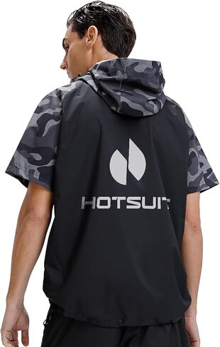 سترة ساونا رجالي من HOTSUIT بأكمام قصيرة وسحاب للعرق بدلة ساونا للتمرين والملاكمة in Kuwait