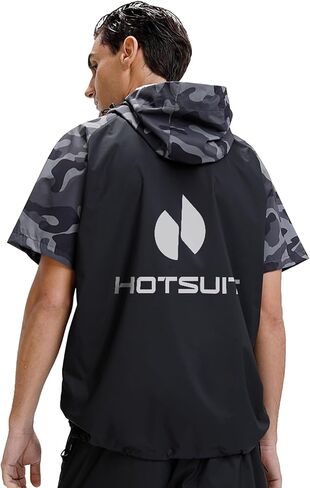 HOTSUIT Mens Sauna Jacket Short Sleeve Zipper Sweat Sauna Suit Workout Boxing Shirts in Saudi Arabia
