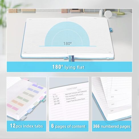 Billtigif Lined Journal Notebook, 365 Numbered Pages Journals for Writing, B5 Notebooks College Ruled, Hardcover Notebook for Women Men, 5.75" X 8.38", Black in Kuwait