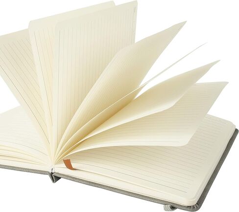 TOP-Pindu A5 Gray PU Notepad دفاتر ملاحظات تنفيذية ذات غلاف صلب سميك - ورق سميك ممتاز - 240 صفحة - إشارات مرجعية، إغلاق مرن، جيب خلفي. in Kuwait