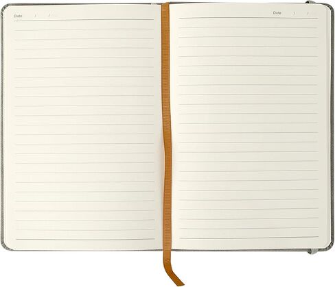 TOP-Pindu A5 Gray PU Notepad دفاتر ملاحظات تنفيذية ذات غلاف صلب سميك - ورق سميك ممتاز - 240 صفحة - إشارات مرجعية، إغلاق مرن، جيب خلفي. in Kuwait