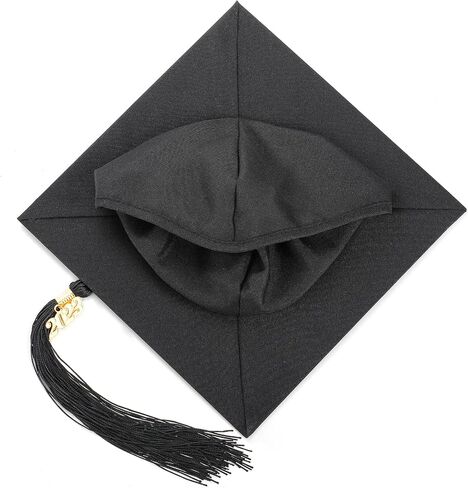 Lawei 2 Pieces Matte Graduation Cap with Tassel 2024, Adjustable Black Graduation Hat, Sweat Absorbing Breathable Unisex Adult Graduation Cap for Men Women High School and College Ceremony in Kuwait