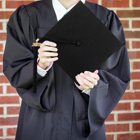 Lawei 2 Pieces Matte Graduation Cap with Tassel 2024, Adjustable Black Graduation Hat, Sweat Absorbing Breathable Unisex Adult Graduation Cap for Men Women High School and College Ceremony in Kuwait