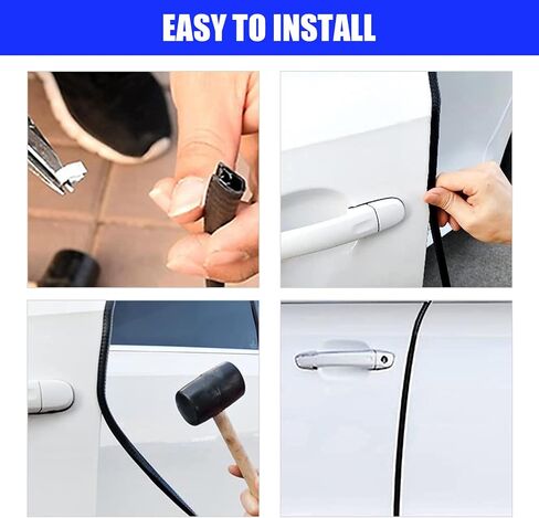 gunhunt 1 PC Car Door Anti-Collision Strip, 16.4 Ft, Anti-Scratch Sealing Strip, Car Door Protection Device, No Glue Required, Universal Car Protection Decorative Accessories (Black) in Saudi Arabia