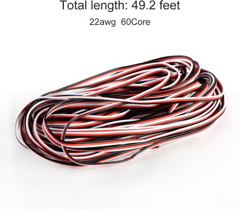 YXQ 22AWG Servo Cable 50 feet 3-pin Line for Futaba JR RC Servo Hobby Model Aircraft Model Wiring 60 corex0.08mm in Saudi Arabia