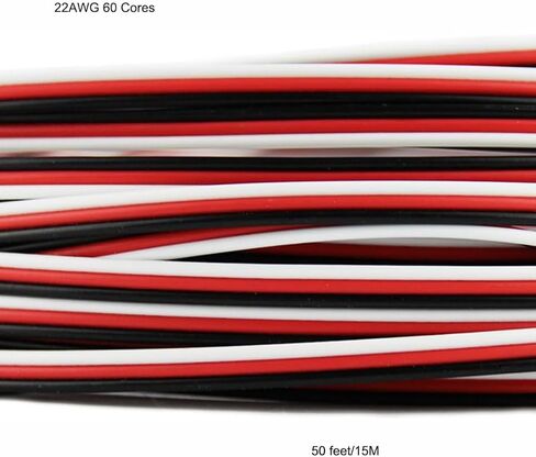 YXQ 22AWG Servo Cable 50 feet 3-pin Line for Futaba JR RC Servo Hobby Model Aircraft Model Wiring 60 corex0.08mm in Saudi Arabia