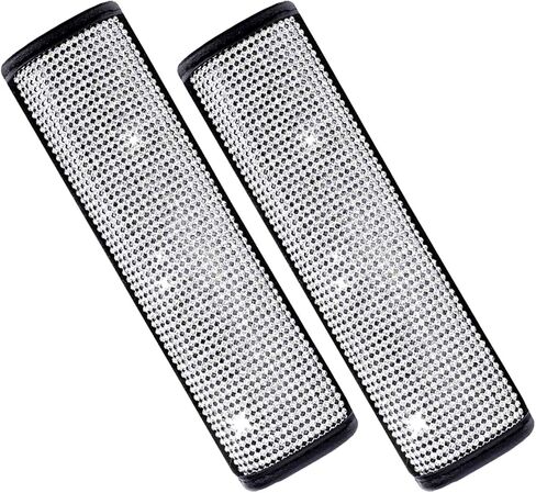 Guoord Bling Seat Belt Shoulder Pads with Bling Rhinestones Car Bling Seat Belt Covers for Women (Red) in Saudi Arabia