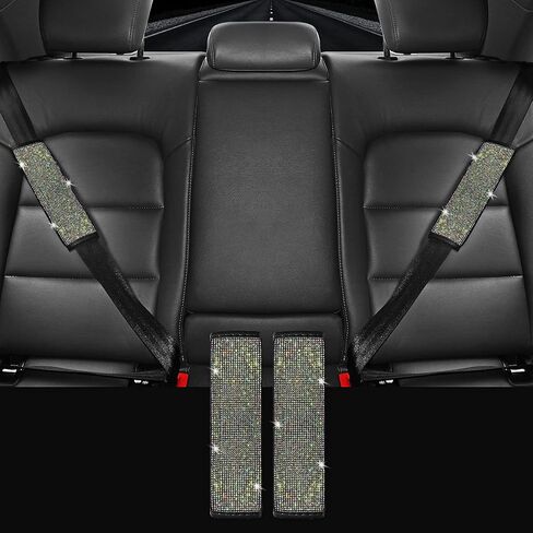 Guoord Bling Seat Belt Shoulder Pads with Bling Rhinestones Car Bling Seat Belt Covers for Women (Red) in Saudi Arabia