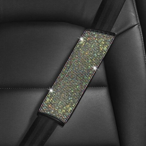Guoord Bling Seat Belt Shoulder Pads with Bling Rhinestones Car Bling Seat Belt Covers for Women (Red) in Saudi Arabia