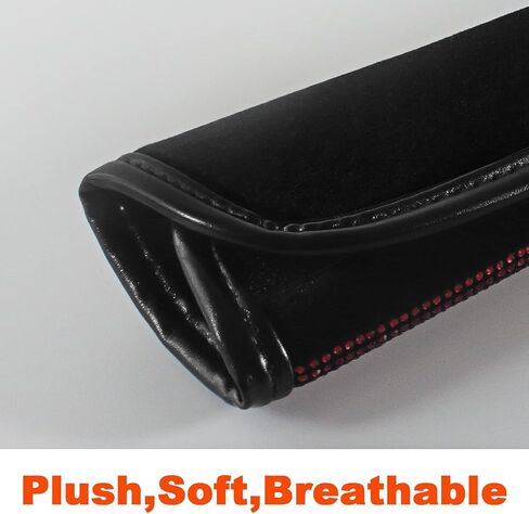 【ترقية 2024】وسادات كتف لحزام الأمان الناعمة اللامعة مع أغطية أحزمة مقعد السيارة من أحجار الراين، وديكورات السيارة المتلألئة المصنوعة يدويًا من الكريستال، وإكسسوارات للنساء والفتيات والسيدات كهدية (عبوة من قطعتين باللون) in Kuwait