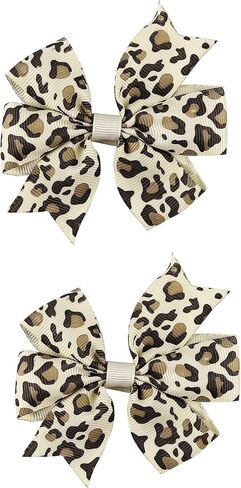 Baby Girls Leopard Bow hairpin girls leopard bow Hair Accessories for women.(FJ65) (Leopard A) in Saudi Arabia