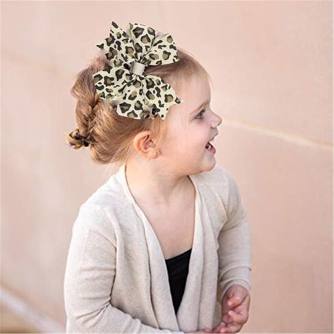 Baby Girls Leopard Bow hairpin girls leopard bow Hair Accessories for women.(FJ65) (Leopard A) in Saudi Arabia