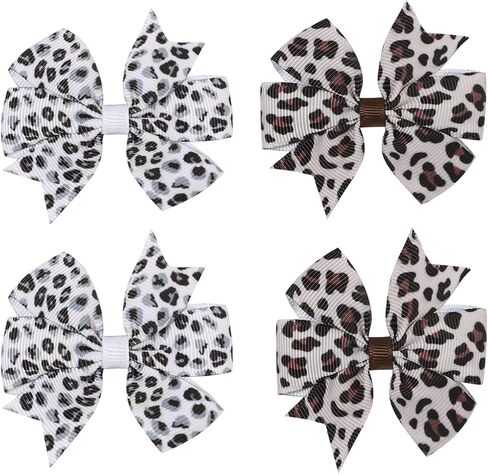 Baby Girls Leopard Bow hairpin girls leopard bow Hair Accessories for women.(FJ65) (Leopard A) in Saudi Arabia