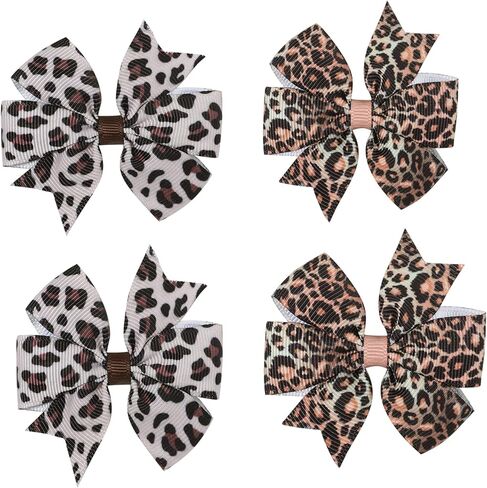Baby Girls Leopard Bow hairpin girls leopard bow Hair Accessories for women.(FJ65) (Leopard A) in Saudi Arabia