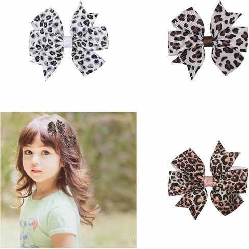 Baby Girls Leopard Bow hairpin girls leopard bow Hair Accessories for women.(FJ65) (Leopard A) in Saudi Arabia