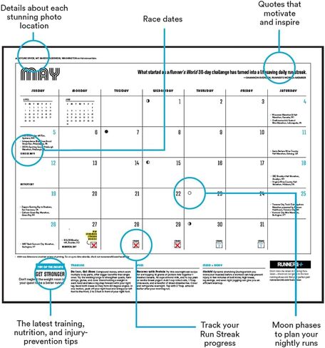 تقويم الحائط لعام 2024 من Runner's World: اكتشف التصوير الفوتوغرافي الملهم، ونصائح التدريب من الخبراء، والاقتباسات التحفيزية، وتواريخ السباق والمزيد! in Kuwait