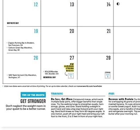 تقويم الحائط لعام 2024 من Runner's World: اكتشف التصوير الفوتوغرافي الملهم، ونصائح التدريب من الخبراء، والاقتباسات التحفيزية، وتواريخ السباق والمزيد! in Kuwait