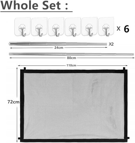Baby Gate for Stairs No Drill - 43.3" W x 28.3" H Portable Retractable Mesh Dog Gate for Stairs No Drilling Magic Gate Pet Gate Puppy Gate Dog Gate for Doorways (D) in Kuwait