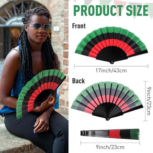 12 قطعة من مراوح اليد من Juneteenth، مراوح اليد الأمريكية الأفريقية، 9 بوصة، تاريخ أسود، شهر، مراوح يدوية قابلة للطي، مروحة محمولة، لوازم حفلات الريغي لتزيين يوم الحرية من Juneteenth in Kuwait