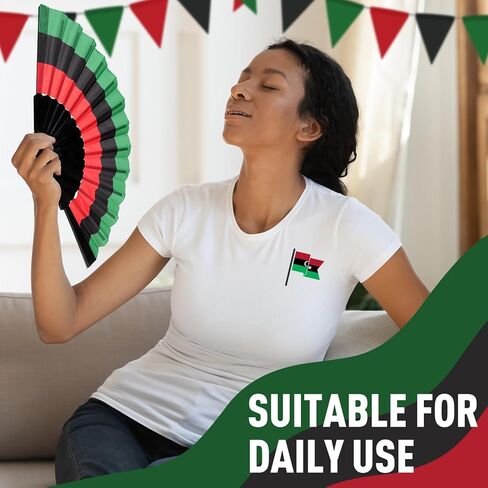 12 قطعة من مراوح اليد من Juneteenth، مراوح اليد الأمريكية الأفريقية، 9 بوصة، تاريخ أسود، شهر، مراوح يدوية قابلة للطي، مروحة محمولة، لوازم حفلات الريغي لتزيين يوم الحرية من Juneteenth in Kuwait