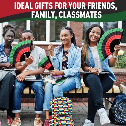 12 قطعة من مراوح اليد من Juneteenth، مراوح اليد الأمريكية الأفريقية، 9 بوصة، تاريخ أسود، شهر، مراوح يدوية قابلة للطي، مروحة محمولة، لوازم حفلات الريغي لتزيين يوم الحرية من Juneteenth in Kuwait