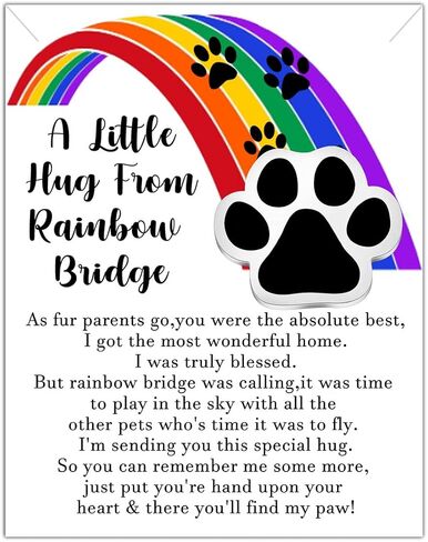 MYOSPARK Pet Memorial Pocket Hug Token Gifts Pet Memorial With Message Card Jewelry Pet Souvenir Gifts Sympathy Gifts for Loss of Dog Cat in Saudi Arabia