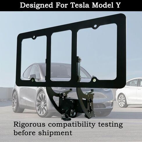 حامل لوحة ترخيص VICOVITER بدون مثقاب مناسب لطراز Tesla Y 2020-2023 إطار لوحة الترخيص الأمامي مع ميزات مضادة للسرقة in Kuwait