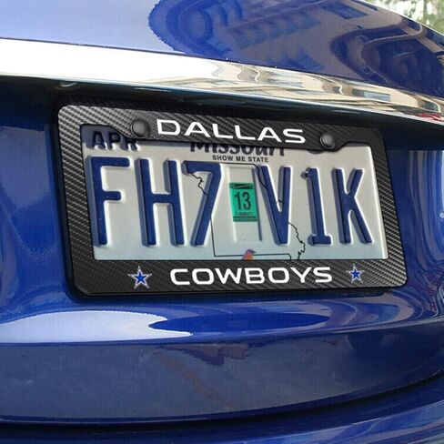 2 حزمة من إطارات لوحة الترخيص السوداء لرعاة البقر، حامل إطارات لوحة ترخيص من ألياف الكربون، مع جميع أجزاء المسمار in Kuwait