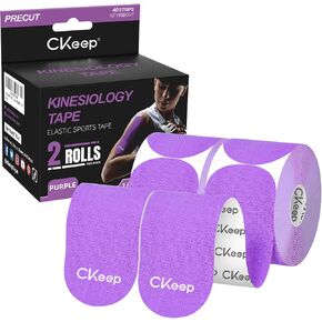 CKeep Kinesiology Tape, 40 Count Elastic k Tape precut Strips, Beige in Kuwait