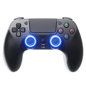 Black Wireless Controller Compatible for PS-5/Pro/Slim/PC, Gradient Color RGB mode/haptic feedback/1000 mAH battery/Motion Sensing/3.5mm Audio Jack in Kuwait