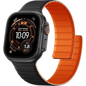SNBLK سوار مغناطيسي متوافق مع أساور ساعة Apple للرجال 44 مم 45 مم 46 مم 49 مم 42 مم 41 مم 40 مم 38 مم للنساء، حزام مغناطيسي رياضي آمن من السيليكون لساعة iWatch Ultra 3 2 1 SE Series 11 10 9 8 7 6 5 4 in Kuwait
